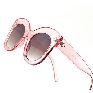Cat‎ Eye Sunglasses Women Fashion Pink Frame Designer Streent Beach Wear UV400